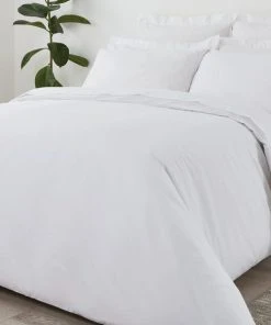 Dunelm Non Iron Plain Dye White Duvet Cover 6 Dunelm Non Iron Plain Dye White Duvet Cover -Dunelm-shop 1000000598 alt02