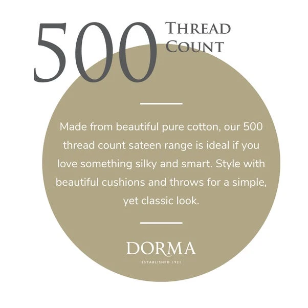 Dorma 500 Thread Count 100% Cotton Sateen Plain Flat Sheet 2 Dorma 500 Thread Count 100% Cotton Sateen Plain Flat Sheet - Image 2