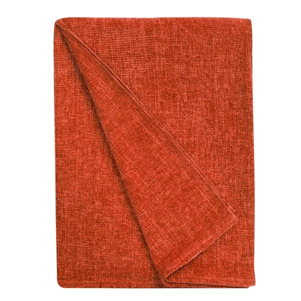 Dunelm Chenille Terracotta Throw 2 Dunelm Chenille Terracotta Throw - Image 2
