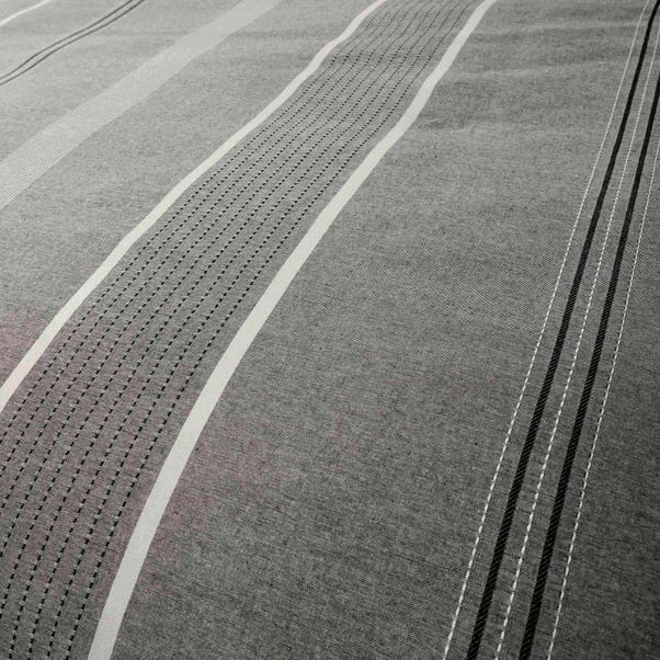 Dunelm Willington Grey Striped Woven Duvet Cover And Pillowcase Set 3 Dunelm Willington Grey Striped Woven Duvet Cover And Pillowcase Set - Image 3