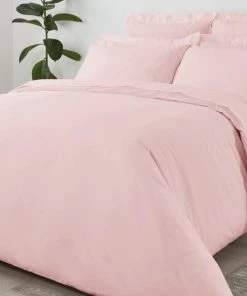 Dunelm Non Iron Plain Dye Dusky Pink Duvet Cover -Dunelm-shop 1000099655 alt02