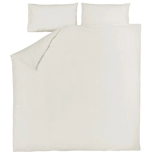 Dunelm Non Iron Plain Dye Ivory Duvet Cover 2 Dunelm Non Iron Plain Dye Ivory Duvet Cover - Image 2