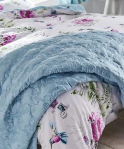 Dunelm Heavenly Hummingbird Quilted Duck Egg Bedspread 5 Dunelm Heavenly Hummingbird Quilted Duck Egg Bedspread -Dunelm-shop 1000109611 alt02