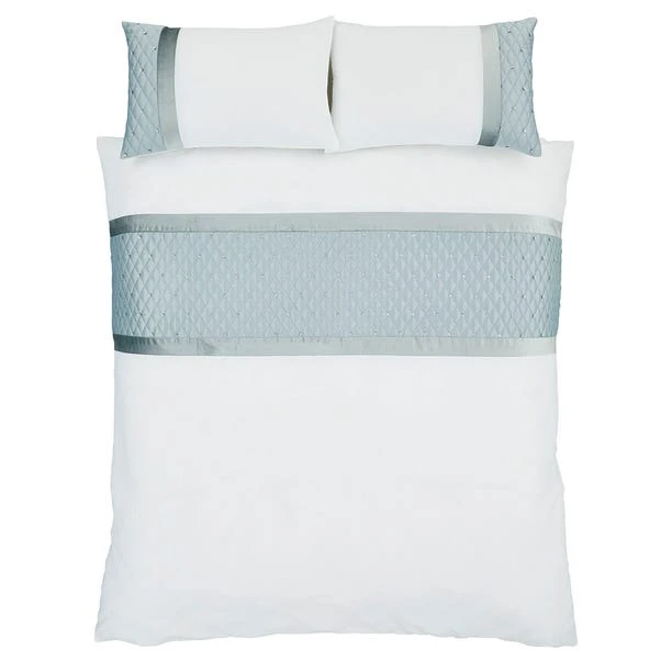 Catherine Lansfield Sequin Cluster Duck-Egg Duvet Cover And Pillowcase Set 3 Catherine Lansfield Sequin Cluster Duck-Egg Duvet Cover And Pillowcase Set - Image 3