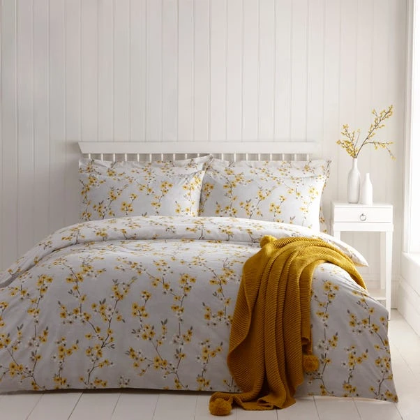 Dunelm Alisha Floral Yellow Reversible Duvet Cover And Pillowcase Set 5 Dunelm Alisha Floral Yellow Reversible Duvet Cover And Pillowcase Set - Image 5