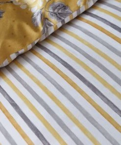 Dunelm Ashbourne Ochre Reversible Duvet Cover And Pillowcase Set -Dunelm-shop 1000140049 alt03