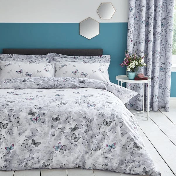 Dunelm Ginkgo Butterfly White Reversible Duvet Cover And Pillowcase Set 3 Dunelm Ginkgo Butterfly White Reversible Duvet Cover And Pillowcase Set - Image 3