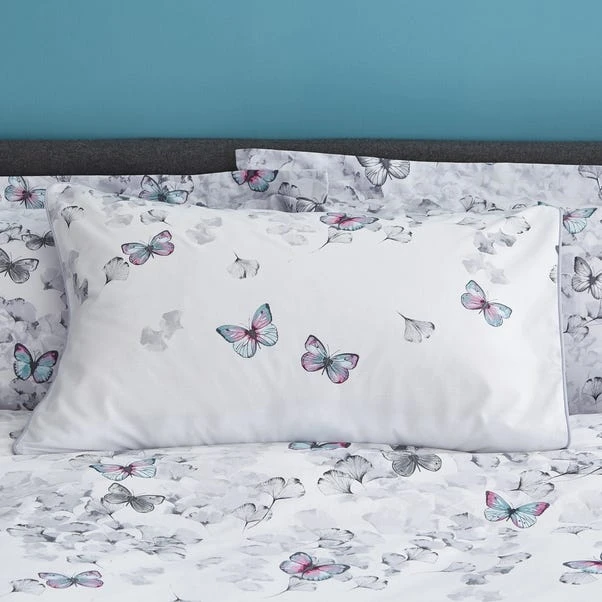 Dunelm Ginkgo Butterfly White Reversible Duvet Cover And Pillowcase Set 6 Dunelm Ginkgo Butterfly White Reversible Duvet Cover And Pillowcase Set - Image 6