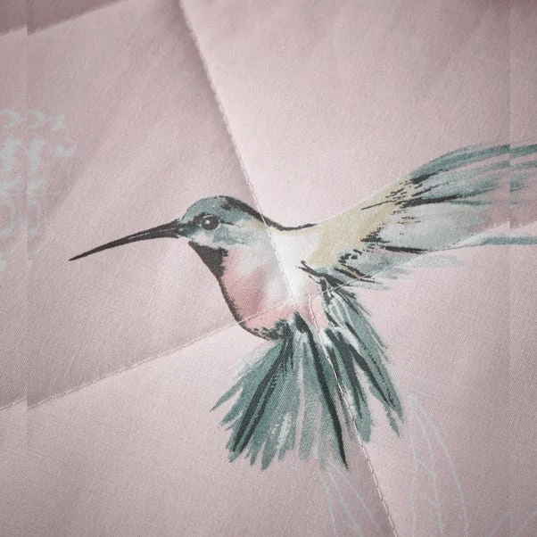 Dunelm Heavenly Hummingbird Blush Bedspread 4 Dunelm Heavenly Hummingbird Blush Bedspread - Image 4