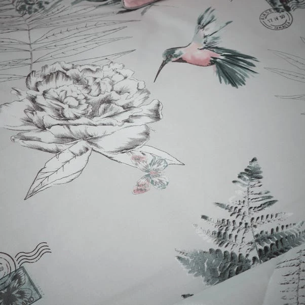 Dunelm Heavenly Hummingbird Grey & Blush Duvet Cover And Pillowcase Set 4 Dunelm Heavenly Hummingbird Grey & Blush Duvet Cover And Pillowcase Set - Image 4