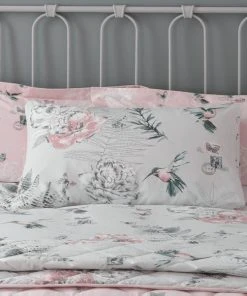 Dunelm Heavenly Hummingbird Grey & Blush Duvet Cover And Pillowcase Set 8 Dunelm Heavenly Hummingbird Grey & Blush Duvet Cover And Pillowcase Set -Dunelm-shop 1000140278 alt04