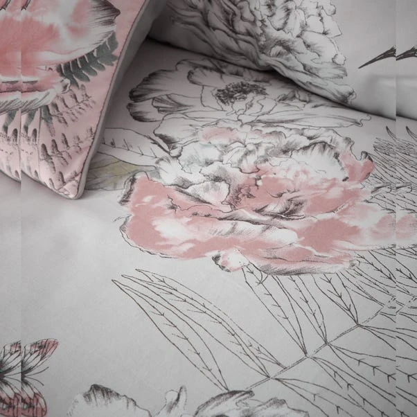 Dunelm Heavenly Hummingbird Grey & Blush Duvet Cover And Pillowcase Set 5 Dunelm Heavenly Hummingbird Grey & Blush Duvet Cover And Pillowcase Set - Image 5