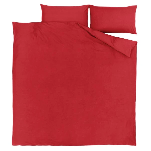 Dunelm Non Iron Plain Dye Red Duvet Cover 2 Dunelm Non Iron Plain Dye Red Duvet Cover - Image 2
