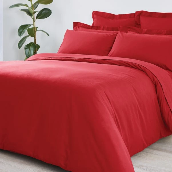 Dunelm Non Iron Plain Dye Red Duvet Cover 3 Dunelm Non Iron Plain Dye Red Duvet Cover - Image 3