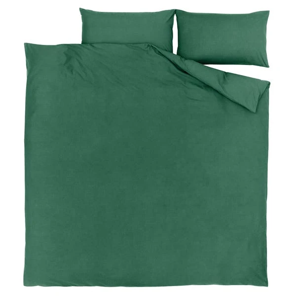 Dunelm Non Iron Plain Dye Hunter Green Duvet Cover 2 Dunelm Non Iron Plain Dye Hunter Green Duvet Cover - Image 2