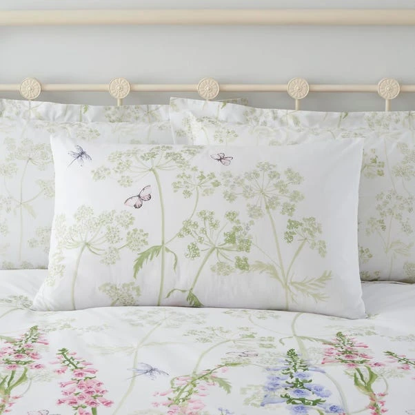 Dunelm Felicity White Floral Reversible 100% Cotton Duvet Cover And Pillowcase Set 4 Dunelm Felicity White Floral Reversible 100% Cotton Duvet Cover And Pillowcase Set - Image 4