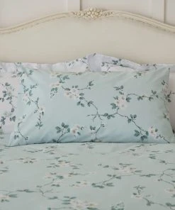 Dunelm Edith Duck Egg Floral Reversible Duvet Cover And Pillowcase Set 7 Dunelm Edith Duck Egg Floral Reversible Duvet Cover And Pillowcase Set -Dunelm-shop 1000151494 alt02