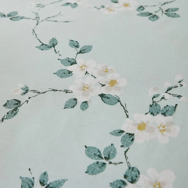 Dunelm Edith Duck Egg Floral Reversible Duvet Cover And Pillowcase Set 4 Dunelm Edith Duck Egg Floral Reversible Duvet Cover And Pillowcase Set - Image 4