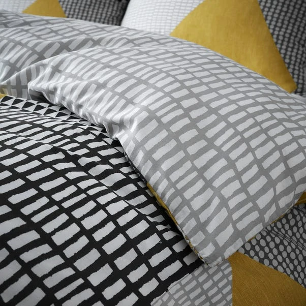 Catherine Lansfield Larsson Geo Ochre Reversible Duvet Cover And Pillowcase Set 3 Catherine Lansfield Larsson Geo Ochre Reversible Duvet Cover And Pillowcase Set - Image 3