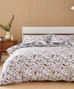 Elements Bako Reversible Geometric Natural Duvet Cover And Pillowcase Set -Dunelm-shop 1000156183 alt01