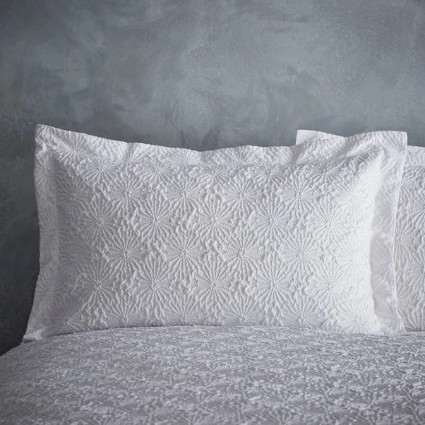 Dunelm Astra White Textured Floral Duvet Cover And Pillowcase Set 5 Dunelm Astra White Textured Floral Duvet Cover And Pillowcase Set - Image 5