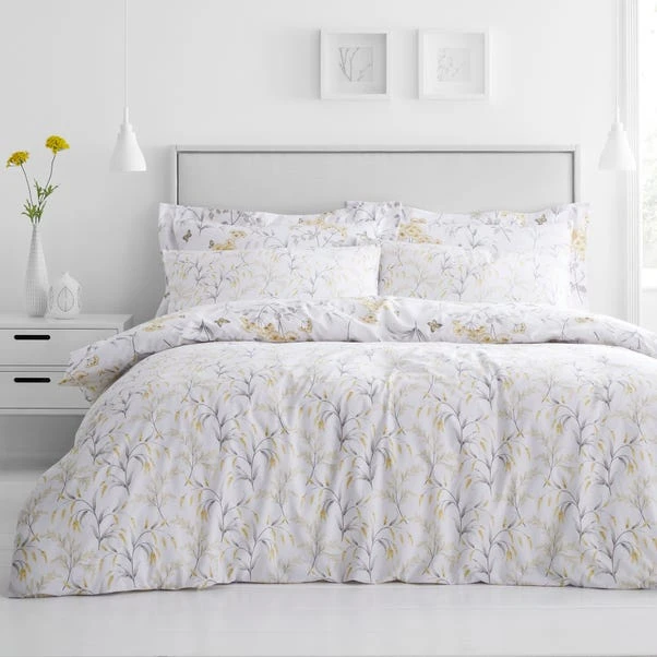 Dunelm Maria Ochre Reversible Floral Duvet Cover And Pillowcase Set 2 Dunelm Maria Ochre Reversible Floral Duvet Cover And Pillowcase Set - Image 2