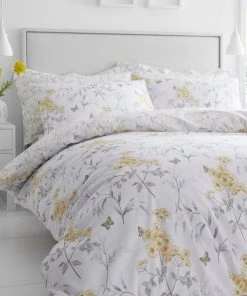 Dunelm Maria Ochre Reversible Floral Duvet Cover And Pillowcase Set 9 Dunelm Maria Ochre Reversible Floral Duvet Cover And Pillowcase Set -Dunelm-shop 1000159844 alt03