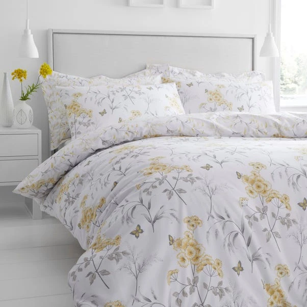 Dunelm Maria Ochre Reversible Floral Duvet Cover And Pillowcase Set 4 Dunelm Maria Ochre Reversible Floral Duvet Cover And Pillowcase Set - Image 4
