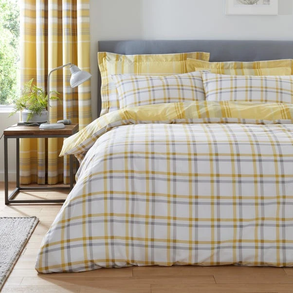 Dunelm Ovie Ochre Reversible Duvet Cover And Pillowcase Set 2 Dunelm Ovie Ochre Reversible Duvet Cover And Pillowcase Set - Image 2