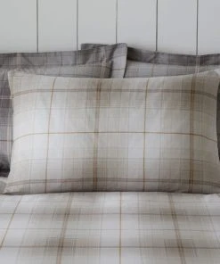 Dunelm Albie Natural Reversible Check Duvet Cover And Pillowcase Set -Dunelm-shop 1000159849 alt04