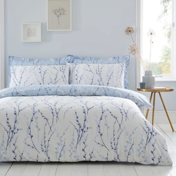 Dunelm Belle Blue Reversible Duvet Cover And Pillowcase Set 2 Dunelm Belle Blue Reversible Duvet Cover And Pillowcase Set - Image 2