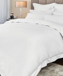 Hotel Cotton 230 Thread Count Sateen White Duvet Cover -Dunelm-shop 1000160062 alt02