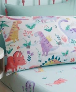 Dunelm Dinosaur Pink Reversible Duvet Cover And Pillowcase Set -Dunelm-shop 1000160557 alt04