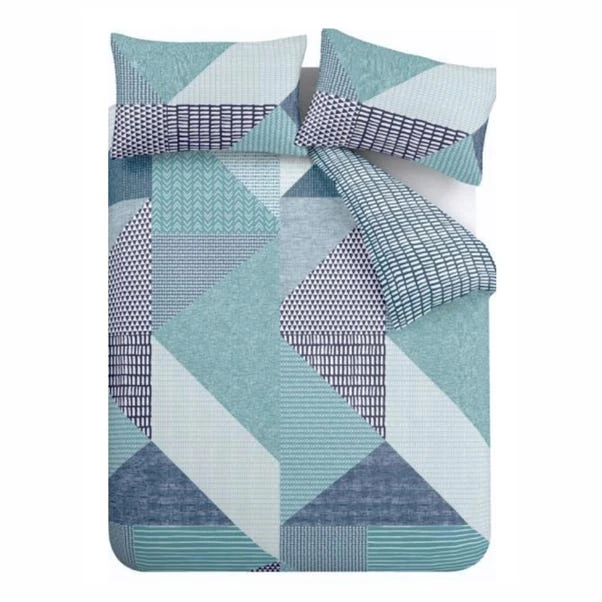 Catherine Lansfield Larsson Geo Teal Duvet Cover And Pillowcase Set 5 Catherine Lansfield Larsson Geo Teal Duvet Cover And Pillowcase Set - Image 5
