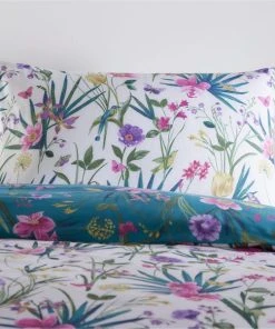 Dunelm Fleur Teal Duvet Cover And Pillowcase Set -Dunelm-shop 1000166982 alt04