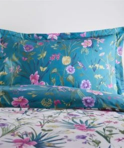 Dunelm Fleur Teal Duvet Cover And Pillowcase Set -Dunelm-shop 1000166982 alt05