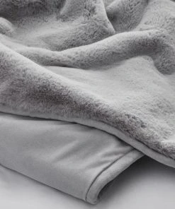 Dorma Purity Faux Fur Grey Bedspread -Dunelm-shop 1000167075 alt03