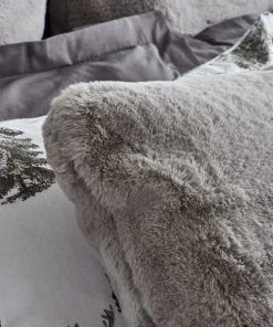 Dorma Purity Faux Fur Grey Continental Pillowcase -Dunelm-shop 1000167076 alt02