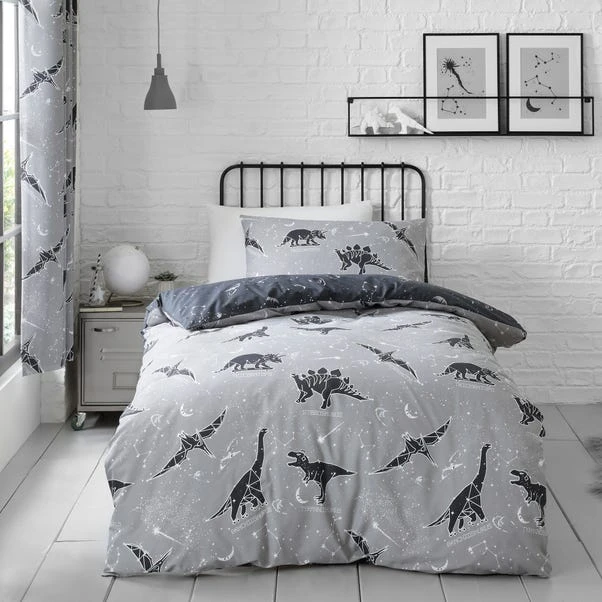 Dunelm Black Space Dinosaur Fitted Sheet 3 Dunelm Black Space Dinosaur Fitted Sheet - Image 3