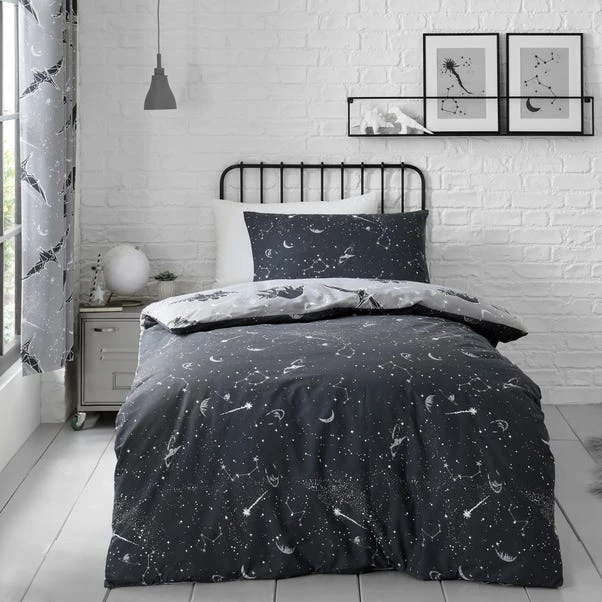 Dunelm Black Space Dinosaur Fitted Sheet 5 Dunelm Black Space Dinosaur Fitted Sheet - Image 5