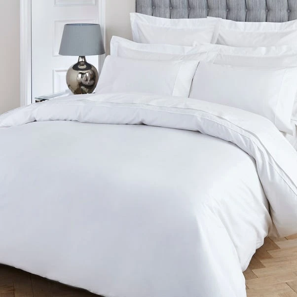 Dorma Egyptian Cotton 400 Thread Count Percale White Duvet Cover 2 Dorma Egyptian Cotton 400 Thread Count Percale White Duvet Cover - Image 2
