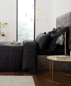 Hotel Cotton 230 Thread Count Black Stripe Duvet Cover -Dunelm-shop 1000167772 alt02