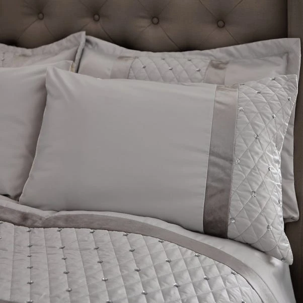 Catherine Lansfield Silver Sequin Cluster Duvet Cover And Pillowcase Set 2 Catherine Lansfield Silver Sequin Cluster Duvet Cover And Pillowcase Set - Image 2
