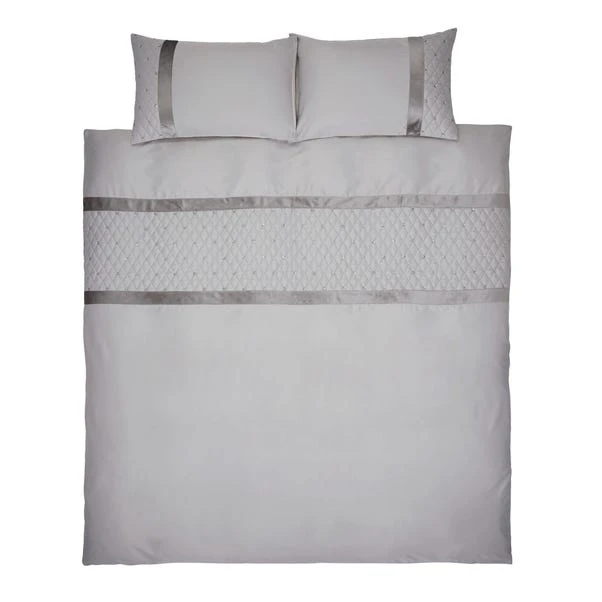 Catherine Lansfield Silver Sequin Cluster Duvet Cover And Pillowcase Set 4 Catherine Lansfield Silver Sequin Cluster Duvet Cover And Pillowcase Set - Image 4