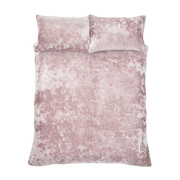 Catherine Lansfield Blush Crushed Velvet Duvet Cover And Pillowcase Set 5 Catherine Lansfield Blush Crushed Velvet Duvet Cover And Pillowcase Set - Image 5