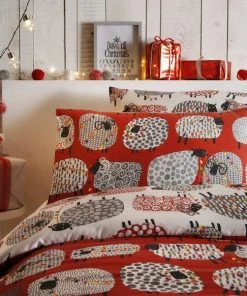 Fusion Dotty Sheep Red Reversible Duvet Cover And Pillowcase Set 7 Fusion Dotty Sheep Red Reversible Duvet Cover And Pillowcase Set -Dunelm-shop 1000180053 alt02