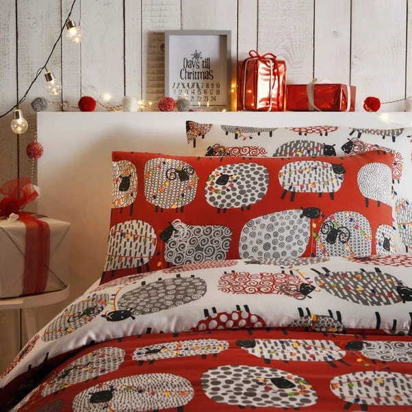 Fusion Dotty Sheep Red Reversible Duvet Cover And Pillowcase Set 3 Fusion Dotty Sheep Red Reversible Duvet Cover And Pillowcase Set - Image 3
