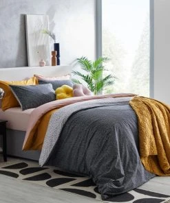 Dunelm Lars Quilted Yellow Bedspread -Dunelm-shop 1000181126 alt05