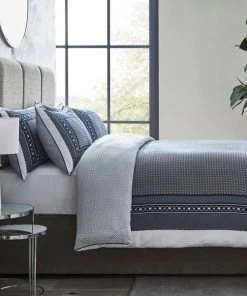 Dorma Abbotswood 100% Cotton Navy Duvet Cover And Pillowcase Set -Dunelm-shop 1000181165 alt02