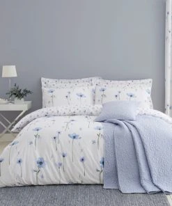 Dunelm Maddie Blue Floral Reversible Duvet Cover And Pillowcase Set -Dunelm-shop 1000181959 alt02